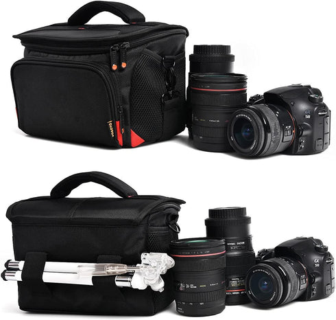 FOSOTO T5i T6 T7i 5D 6D, D3400 D5600 D7200 D750 D610, A99 Shockproof DSLR Camera Shoulder Bag Case Compatible for Canon