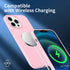 iPhone 13 Pro Max Case, Silicone Ultra Slim Shockproof with Soft Anti-Scratch Microfiber Lining - Pink
