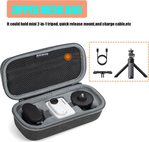Case for Insta360 Go 3, Waterproof Tiny Mighty Action Camera Accessories, Storage Carrying Bag