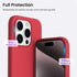 ORNARTO iPhone 15 Pro Max Case 6.7", Slim Liquid Silicone, Shockproof Protective Phone Case, Red