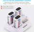 TN136 4 9V 4 9V Tenergy Bay Smart Charger with Pieces Tenergy Premium NiMH Rechargeable Batteries
