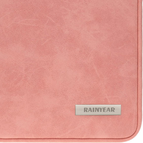 RAINYEAR 15 Inch Laptop Sleeve, PU Suede Leather Case, Protective Padded Cover, Water Resistant Carrying Computer Bag
