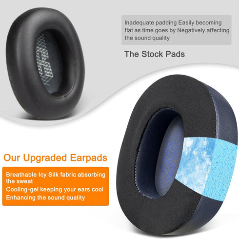 SOULWIT Cooling Gel Replacement Ear Pads for JBL E65, Live 650, Live 660 Over-Ear Headphones, Earpads Cushions with