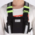Radio Chest Harness Rig Holster Pack, Front Pouches Zipper Bag with Green Reflective Strips for Walkie Talkies