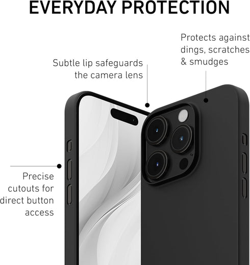 PEEL Original Super Thin Case Compatible with iPhone 15 Pro (Blackout) - Ultra Slim, Sleek Minimalist Design, Branding
