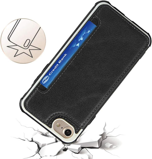 Cavor Wallet Case for iPhone 6/6s/7/8/SE 2022/SE 2020, PU Leather Flip with Card Holder & Lanyard