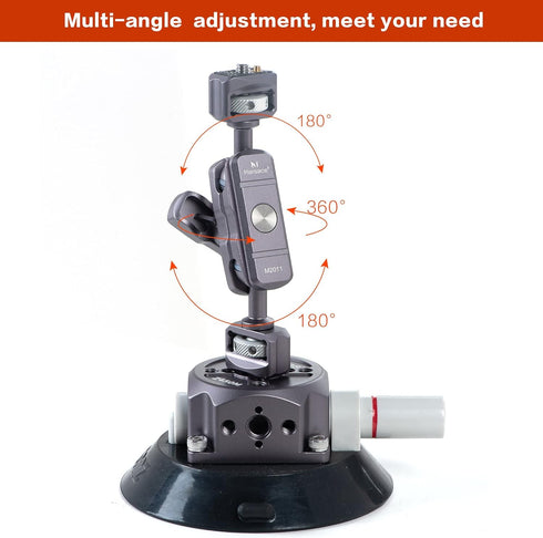 IMT 4.5" Camera Suction Cup Mount for Car, Quick Release Vacuum Suction Mount with 360° Ball Head