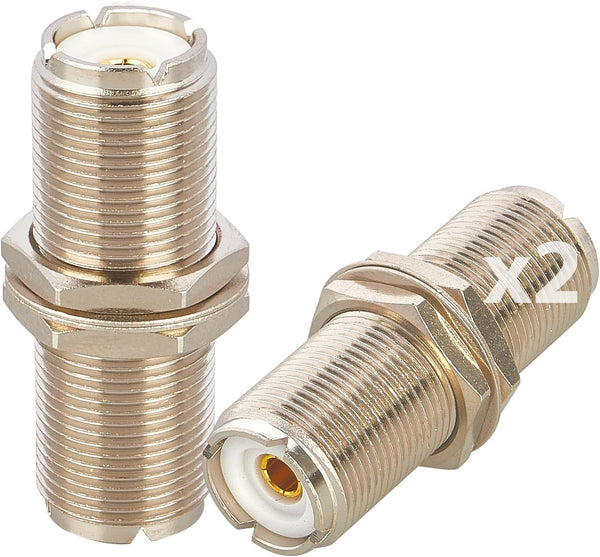 Anina SO239 Adapter, UHF Female to Female Bulkhead Connector for CB Radio Ham Radio Antenna Coupler (2 Pcs)