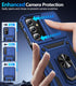 BaHaHoues Samsung Galaxy A15 5G Case - with Screen Protector & Slide Camera Lens Cover - Blue