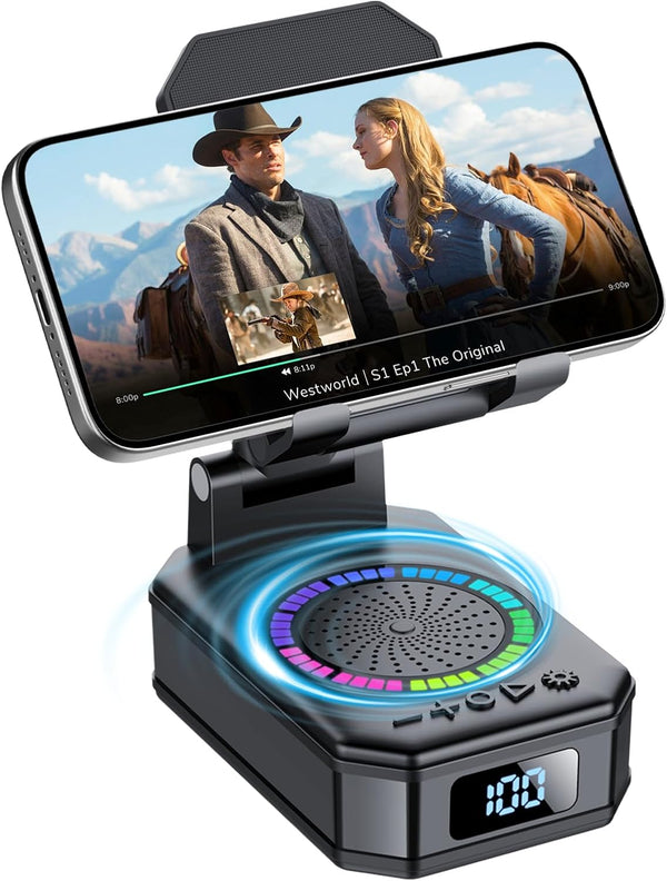 buwy Gifts for Men Women, Cell Phone Stand with Wireless Bluetooth Speaker and