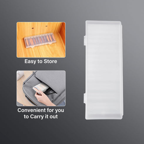 PNGKNYOCN AA Battery Storage Case, Portable Transparent Plastic for 10 AA Batteries, 2-Pack