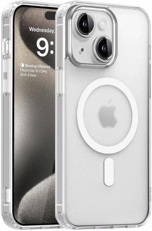 iPhone 14 Magnetic Case, Slim Frosted Clear Cover, MIL-Grade Protection, Scratch-Resistant, Not Yellowing, MagSafe