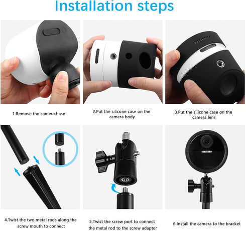 HOLACA Spike Pole Mount Ground Stake for SimpliSafe Outdoor Camera, Weatherproof Silicone Skin, Soft Ground Bracket Only