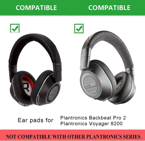 Replacement Ear Pads for Plantronics Voyager 8200 UC & Backbeat Pro2 - Memory Foam Cushions for Ultimate Comfort.