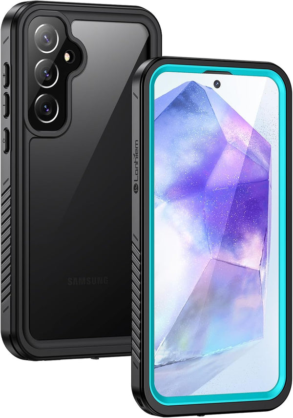 Lanhiem for Samsung Galaxy A55 5G Case - Blue IP68 Waterproof Dustproof Rugged Full Body Shockproof Phone Cover