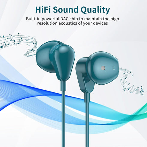 3.5mm Wired Earbuds for Samsung Galaxy A25 A15 A14 A03S A23 Note 5 8 9 S10E S10+ S8+ S9, Deep Bass Headset