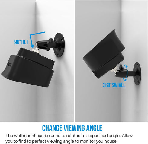 Frienda 1 Black Wall Mount, Weather Proof Adjustable Bracket and Silicone Skin Cover for Blink XT Security Camera
