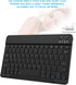 Ultra-Slim Small Bluetooth Keyboard, Portable Rechargeable Wireless Keyboard for Android Tablet, iPhone, Windows, Black