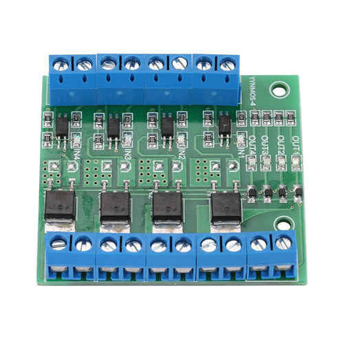 PWM 4-Channel PLC Amplifier Circuit Board, MOS FET Module Driver 3-20V to 3.7-27VDC 10A