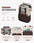 LOVEVOOK Laptop Backpack for Women, 15.6 Inch Work Bag with USB Port, 2PCS, Apricot-Coffee