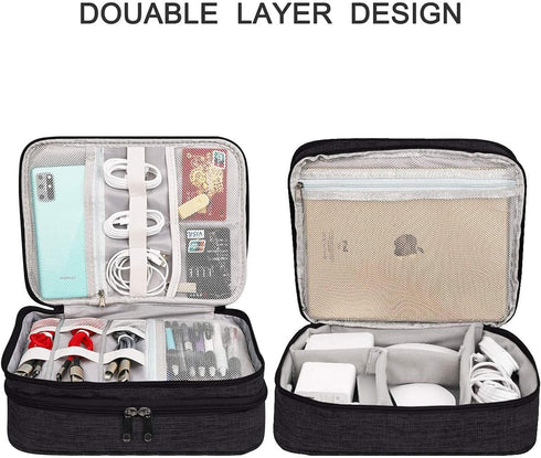 Jelly Comb Electronics Organizer Bag for Travel, Waterproof Cable Storage for Charging Cables, Power Bank, iPad
