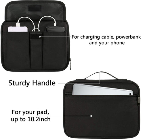 MATEIN Electronics Organizer, Waterproof Travel Electronic Accessories Case, Portable Double Layer Cable Storage Bag
