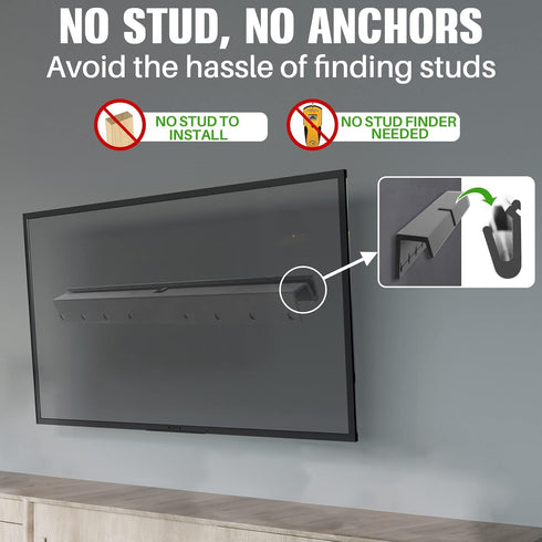 AENTGIU 12-55 inch Studeless TV Wall Mount, No Stud Drywall Wall TV Bracket Hanger for Flat Screen TVs, No Drill TV