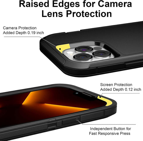 iPhone 13 Pro Max Case 6.7" - Heavy Duty Military Grade, Shockproof/Drop Proof, Full Body Cover + 2 Screen Protectors