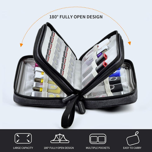 24 10 3-Layer USB Flash Drive & SD Card Organizer Case - Holds Thumb Drives & SD Cards - Anti-Static & Shockproof