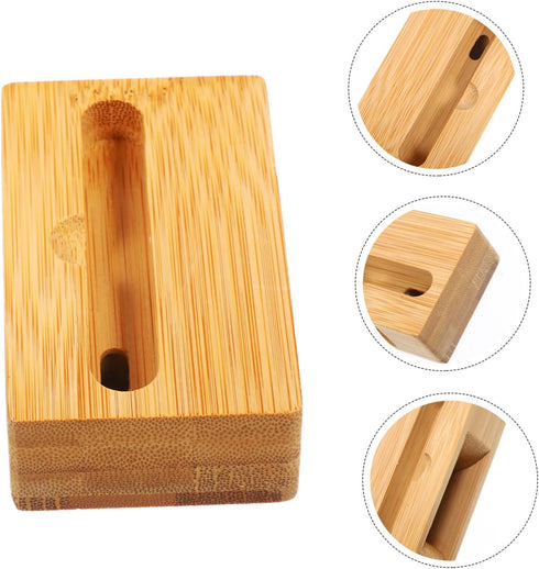 NUOBESTY Universal Phone Sound Amplifier - Wooden Bamboo Mobile Phone Holder with Loudspeaker Dock