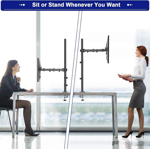 HUANUO Single Monitor Stand Desk Mount, Fully Adjustable 39 Inch Stand for 13-32 In Screen, Holds up to 22lbs with C