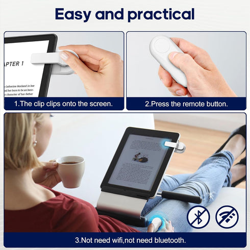 Remote Control Page Turner for Kindle Paperwhite Oasis Kobo eReaders, Page Turner Clicker for iPad Tablets, Wrist Strap