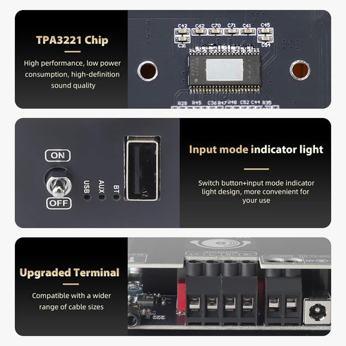 T100HS Bluetooth5.2 TPA3221 2.0 100W2,Audio Power Amplifier Board Chip Channel Power Amplifier