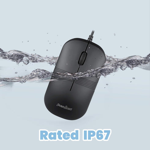 Perixx PERIMICE-503B Wired Optical Washable Mouse, Black (11419) by Perixx