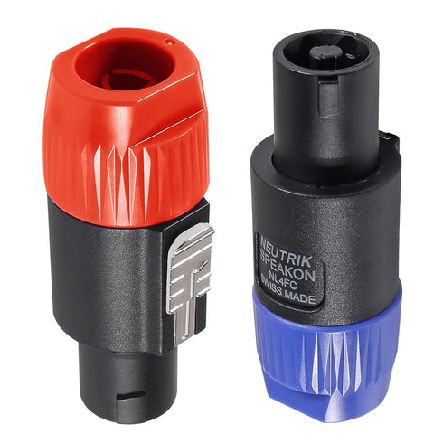 4-Pole 4Pin NL4FC Connector, Ohm Plug Speaker Audio Cable Adapter Compatible with Neutrik Speakon (5pcs Orange + 5pcs