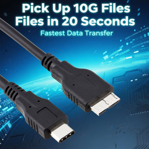 QCEs External Hard Drive Cable to USB C - 3.3FT for WD My Passport, Compatible with iPhone, MacBook, PC