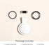 Genuine Leather Airtag Holder, Suitable for Apple Airtag Keychain with Stainless Steel Ring Lock - White V2.0