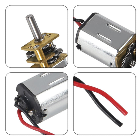 DWEII 4Pcs N20 3V-6V Mini Micro Gear Motor DC Slow Speed Full Metal Gearbox DIY Robot Car DIY Engine Toys