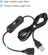 MECCANIXITY USB Cable with ON/Off Switch - 2M Black USB Male to Female Extension Cord for LED Desk Lamp