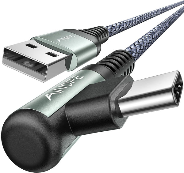 AINOPE 10 ft USB C Cable 2-Pack, Fast Charging 3.1A, Nylon Braided, Right Angle Charger for Galaxy S20 Ultra, S10, S9,