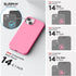SURPHY (4 in 1 Designed for iPhone 14 Case Compatible with MagSafe (6.1 inch, 2022), with 2 Pack Screen Protector + Camera Cover, Liquid Silicone Phone Case (Pink)