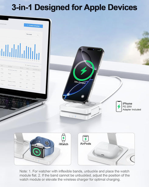 ADADPU 2026 3 1 17 16 15 14 13 12 Magnetic Wireless Charging Station - in Foldable Charger Stand for Multiple Apple