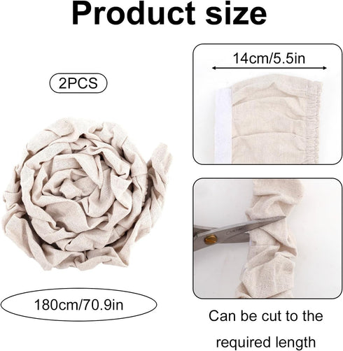 Fukaisu 180x14cm/70.9x5.5in Fabric Cord Cover, Linen Cable Sleeve for Chandelier Chain Lamp Wires TV Cords & Home Cable