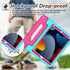 LTROP Kids Case for iPad 9th/8th/7th Generation - Turquoise and Rose Handle Stand Case for 10.2 iPad