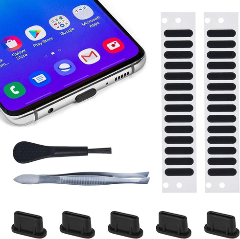 5PCS USB C Dust Plug & 28x Phone Speaker Mesh Dustproof Net for iPhone 15 Pro Max, Samsung Galaxy, Anti Dust Kit