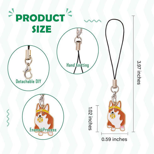 Kawaii Alloy Phone Strap Charms Pendants Decoration for Cell Phone Keychain Bag