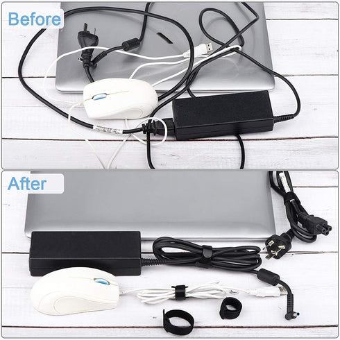 60 PCS 6 Inches Reusable Cable Ties, Adjustable Cord Straps for Wire Organizer and Cable Management - Black