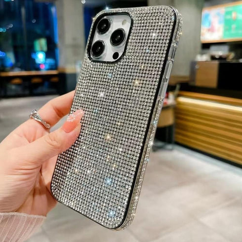 Casechics iPhone 14 Plus Case, Crystal Glitter Diamond Protection, Bling Rhinestone Soft Shockproof Cover, White