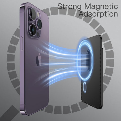 JETech Magnetic Wallet Compatible with MagSafe for iPhone 15/14/13/12 Series, PU Phone Card Holder (Black)