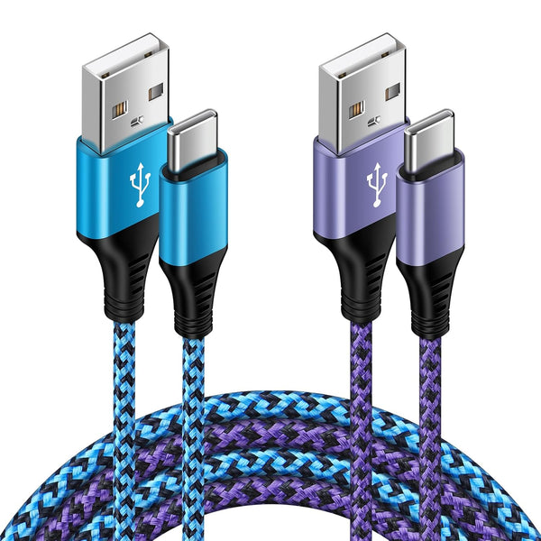 S24 Ultra USB Type C Cable Fast Charging 6FT/2Pack for Samsung Galaxy S24/S23+/S22/S21, 3.1A USB C to USB A Cord
